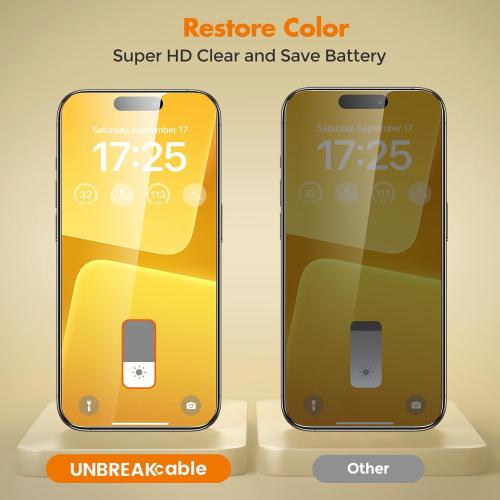 UNBREAKcable Privacy Screen Protector for iPhone 15 Pro, Anti-Spy Shatterproof Tempered Glass [True 28°Anti Spy] [9H Hardness] [Easy Installation Frame] Black Protector for Apple iPhone 6.1 - 2 Pack