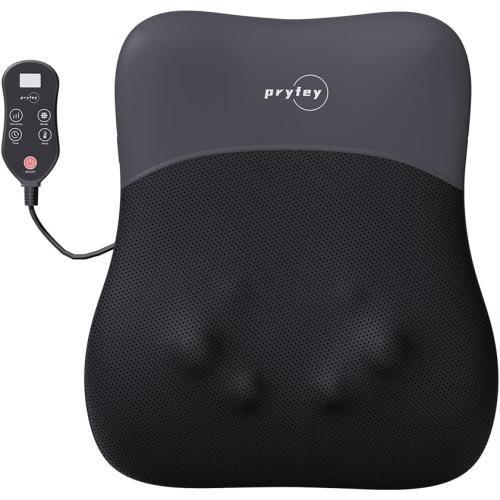Back Massager with Heat for Pain Relief Deep Tissue, Ultrathin 4D Shiatsu Lower Back Massager, Chair Back Massager for Home Office, Gifts for Fathers Women Men
