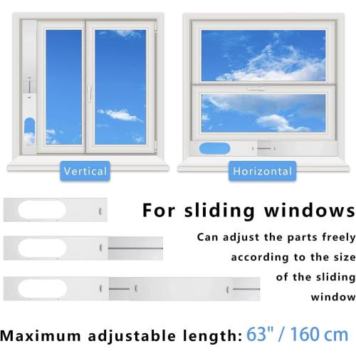Portable Air Conditioner Kit with Hose, Adjustable Window Seal with Hose for Vertical/Horizontal Window