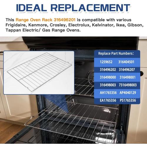Upgraded 2-Pack Oven Racks 316496201 for Frigidaire Kenmore Range Stove 24.17 x 16 inch - Replaces 316496202 316496207 AP4040129 PS1765356, Stainless Steel