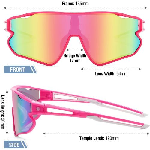 Pink DUCO Kids Sunglasses Youth Baseball Sun Glasses Lightweight TR90 Frame UV400 Sports Cycling Shades for Boys Girls DK268
