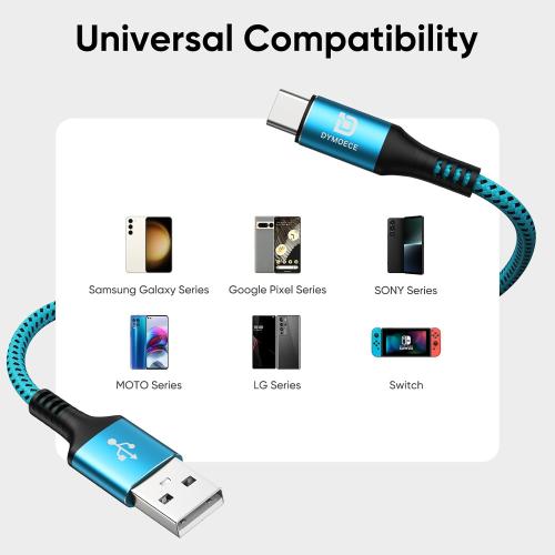 USB C Cable 5 Pack 10ft USB Type C to A Cord Fast Charging