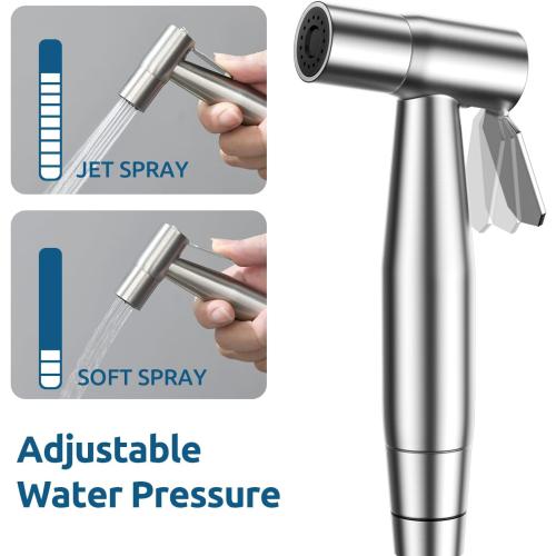 Handheld Bidet Sprayer, Muslim Shower, Adjustable Pressure | Bidet Attachment for Toliet, Adjustable Pressure, Stainless Steel Body, Feminine Wash, Cloth Diaper Rinse, Leak-Free Hose