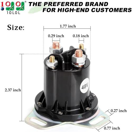10L0L Golf Cart 48V Solenoid for EZGO RXV, 4 Terminal 150A, Replace OEM 624317, 649373