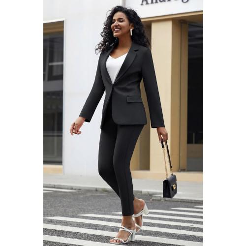 Kelyaa Women's 2 Piece Suit Set Business Casual Slim Fit One Button Blazer and Pant Suit for Office Work Professional Outfits