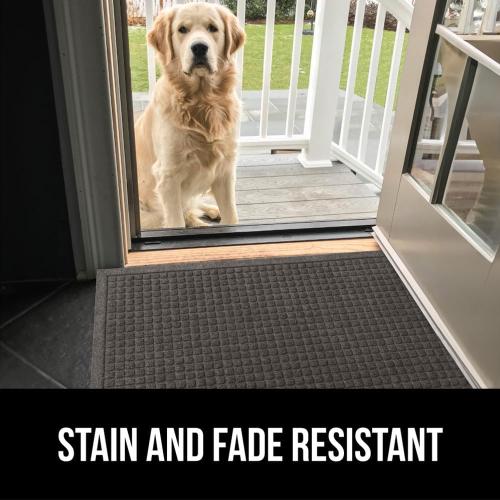 GORILLA GRIP® Ultra Absorbent Front Door Mat Outside Entrance, Traps Dirt, HydroABSORB Doormat Holds 2.75 Cups Water, Stain and Fade Resistant Welcome Mat, Indoor Outdoor Entry Rug, Charcoal