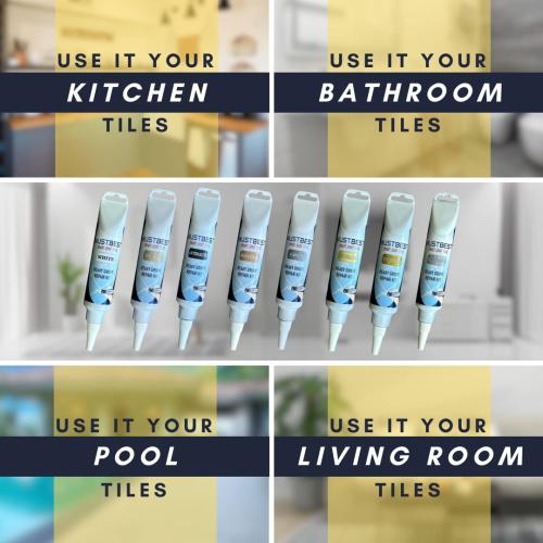 Tile Grout Repair Kit (Grey 8.8 Oz - 250 Gr), Four-Way Use, Repair, Renew, Repaint, Fill The Gaps, Fast Drying, Odorless, Waterproof And Pre-Mixed Grout Pen For Shower, Kitchen, Pool,Bathroom