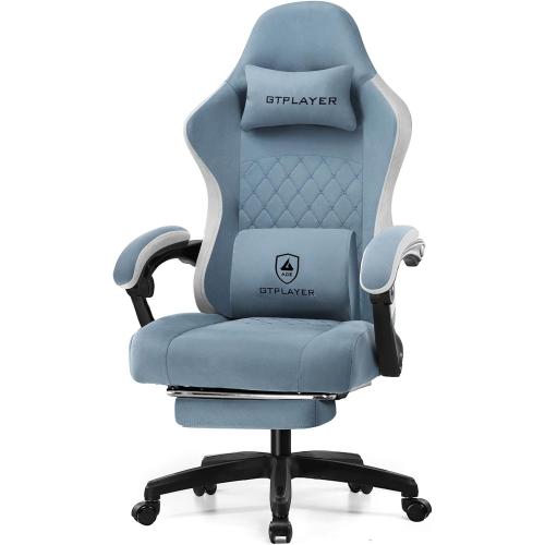 GTPLAYER Gaming Chair, Computer Office Chair with Pocket Spring Cushion, Linkage Armrests and Footrest, High Back Ergonomic Computer Chair with Lumbar Support Task Chair with Footrest