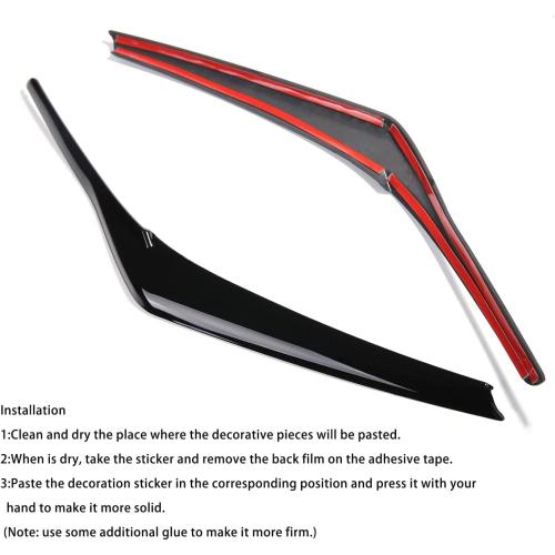 Gloss Black Headlight Eyelid Eyebrow Edge Cover for Toyota Camry 2018 2019 2020 2021 2022 2023 2024 ABS Car Accessories 2PCS