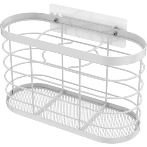 Hair Dryer Holder 3 in 1 Hair Tool Organizer Djustable Height Wall Mounted/Cabinet Door Bathroom Organizer Under Sink for Flat Irons, Curling Wands, Hair Straighteners