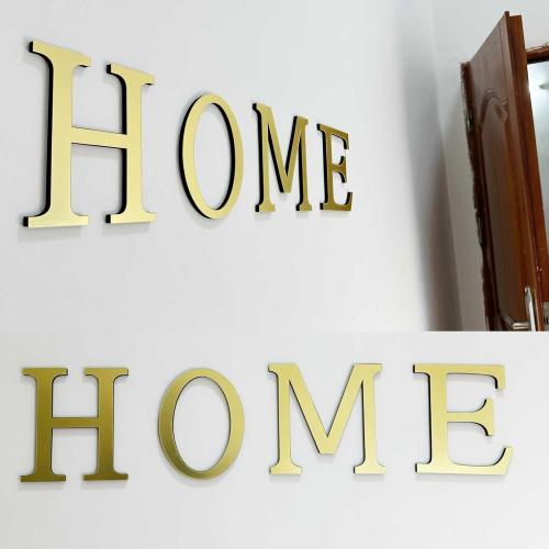 Large 3D Raised Letter Wall Stickers, 20cm 7.87inch Acrylic Alphabet Decals, Self-Adhesive Home Decor Letters for Living Room, Bedroom, Office, DIY, Light Gold (W, Light Gold)