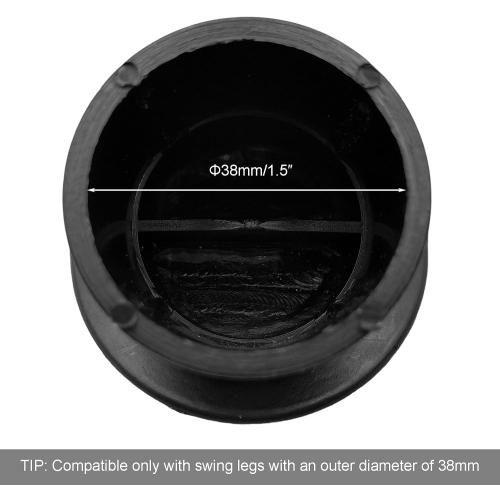 1.5/38mm Porch Swing Replacement Angled Feet, Black Plastic Leg Caps to Secure Swing Legs to Ground(Set of 4)