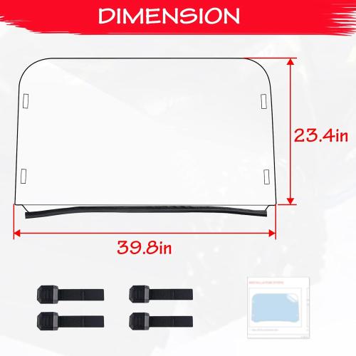 StarknightMT Scratch-Resistant UTV Front Full Windshield Compatible with Polaris RZR 800 S 800 2008-2014, 4 800 2010-2014, 900 XP 2011-2013, 4 900 2012-2014, 570 2012-2018