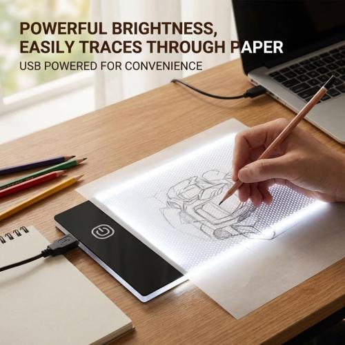 LED Light Board Mini A6 Portable Tracing LED Copy Board Light Box, Drawing Box Flip Book Kit Tablet Paint Pad, Eye Protective Adjustable Light Box 3.3 x 5.1in