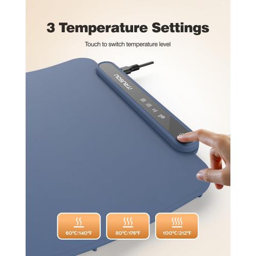 Food Warming Mat, iTRUSOU Electric Warming Tray Full Surface Heating to Keep Food Warm or Thawing, Versatile Food Warmer with 3 Temperature Setting for Parties Buffets Gatherings Holidays Daily Use