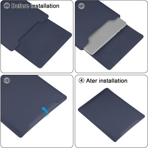 15.6 Laptop Sleeve Case PU Leather with Stand Compatible with MacBook Pro 16/15.4'' MacBook Pro 15, Mac Air 15/ Dell, Matebook,Asus,15-16'' Laptop Bag,(Patent Pending),Blue