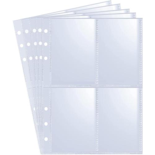 40 Pack - 320 Pockets A5 Binder Sleeves (2.6x3.6) - Double-Sided 4 Pocket Kpop Photocard Protector Pages - Ultra-Clear Trading Card Sleeves for Game Cards, Collectibles, & Trading Cards