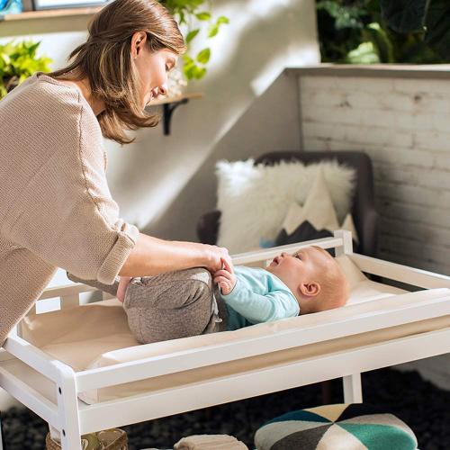 Naturepedic Organic Contoured Changing Pad - Easy to Clean, Lightweight & Portable - Comfort 2-Sided Waterproof Baby Diaper Changing Pad for Dresser or Changing Table - 16 x 31