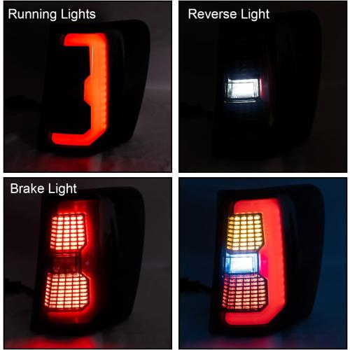 LED Tail Lights Assembly Fit for 1999-2004 Jeep Grand Cherokee Smoke Pair | Upgrade Full LED, Rear Tail Lamps Brake Stop Lights Daytime Running Light Turn Signal Reverse Backup Lights