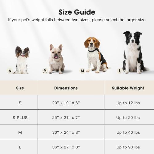 Dog Beds for Small Dogs Cats, Washable Dog Bed with Removable Cover, Soft Calming Cat Bed for Indoor Cats, Rectangle Pet Sofa Bed for Puppy Kitty, Anti-Slip Bottom,20x19x6, Beige