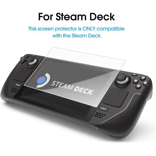 amFilm [2 Pack OneTouch Screen Protector Compatible with Steam Deck/Steam Deck OLED, Tempered Glass Designed for Steam Deck (7inch) 2021 & 2022 /Steam Deck OLED 2023 with Easy Installation Kit