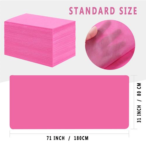 100 Pcs Disposable Bed Sheets 31 x 71 Massage Table Sheets Non Woven Fabric SPA Bed Cover Breathable for Massage Beauty Tattoos (100 Pcs Pink)