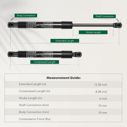 YHTAUTO Rear Trunk Gas Struts Shocks Replacement for Chevrolet 2009-2013 Impala, 2014-2016 Impala Limited, Sedan, Set of 2 Lift Supports, Replace# 25964299