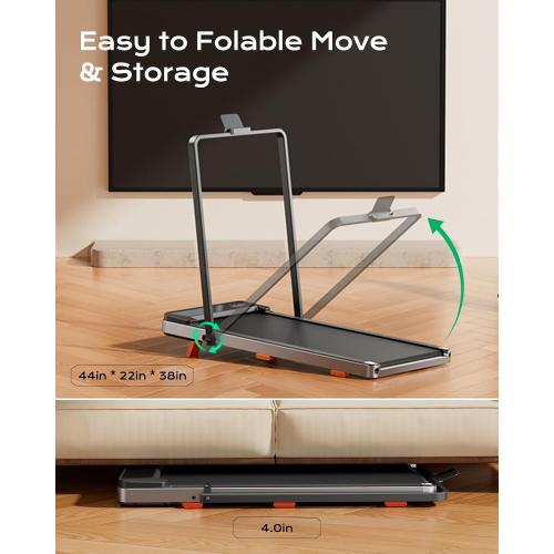 Walking Pad,Treadmill with Incline for Home Office, 2.5HP Portable Under Desk Treadmill with 265 Lbs Capacity,Remote Control, Led Display