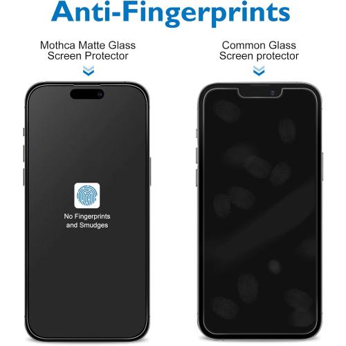 Mothca Matte Glass Screen Protector for iPhone 14 Pro Anti-Glare & Anti-Fingerprint Tempered Glass Clear Film Case Friendly Easy Install Bubble Free for iPhone 14 Pro 6.1-inch (2022)-Smooth as Silk