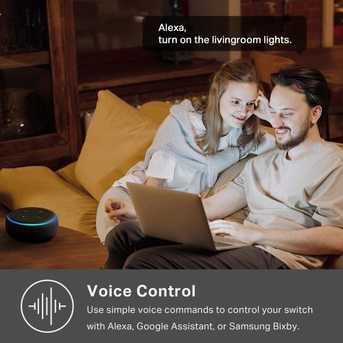 Kasa Smart Switch 2-Gang HS200-2, Single Pole,Neutral Wire Required, 2.4GHz Wi-Fi Light Switch Compatible with Alexa and Google Home, UL Certified, No Hub Required, White (no test)