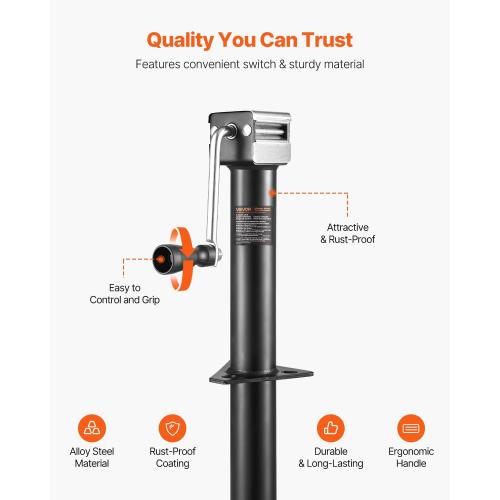 VEVOR 5000 lbs A-Frame Trailer Jack, 15 Vertical Travel, Adjustable Drop Leg, for Horse, Utility, Yacht Trailers
