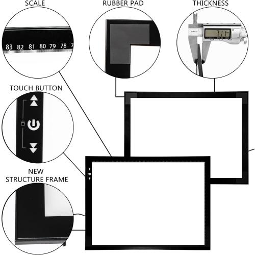 HSK A1 LED Artist tracing Light Box Copy Table, Adjustable High Brightness Light Pad for Tatto Drawing, Sketching, Animation,Diamond Painting Accessories