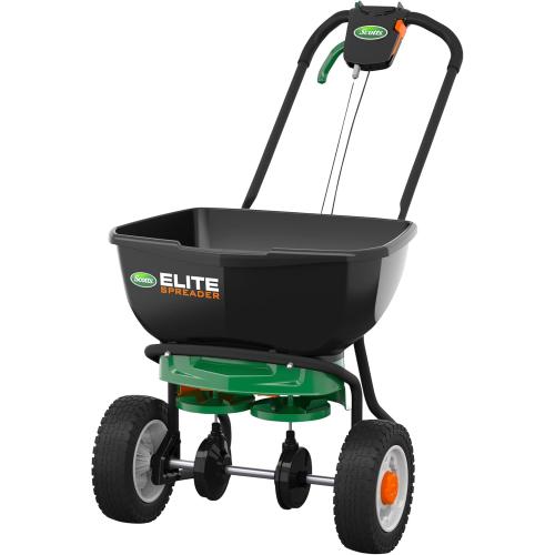 Scotts Elite Spreader for Grass Seed, Weed and Feed, Fertilizer, Salt and Ice Melt, Durable Push Spreader Holds up to 20,000 sq. ft Product
