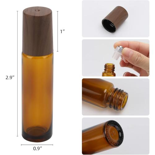 Tbestmax 12 Pack Glass Essential Oil Roller Bottles with Stainless Steel Ball, 10ml Amber Roll on Perfume Bottles with Lids for Travel