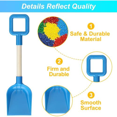 Size 16 3PCS Dilabnba Kids Beach Snow Shovels, 16Inch/40CM Sand Shovels for Garden,Beach Spade Scoop Rake for Kids Toddlers, Long Handle Plastic Wooden Shovel for Digging Snowing 3 PCS