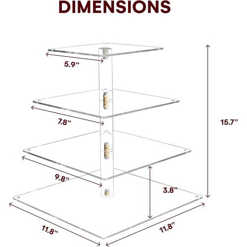 Vdomus Cupcake Stand Pro-Version - Purple 4-Tier Cupcake Tower - European Style Cake Display - Holds up to 52 Cupcakes - Elegant Dessert Display - Ideal for Parties, Weddings, and Events - 12.4x11.8