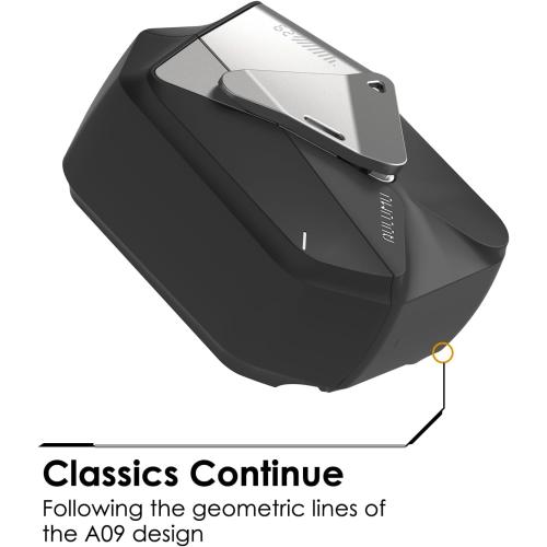 Aulumu A29 Geometric AirPods 4 Case with Lock | Protective Cover with Nylon Buckle | Alloy Armour | Compatible with Apple AirPods 4th (2024) - Black