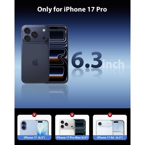 Mkeke Screen Protector Compatible with iPhone 17 Pro, 3 Pack Tempered Glass [9H  Hardness] [Military-Grade Drop Protection] [Sensitive Touch] [Easy Installation Frame] [HD Clear] for 6.3 inch