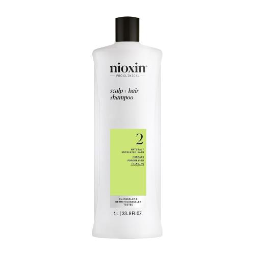 Nioxin System 2 Scalp   Hair Thickening Shampoo for Natural Hair with Progressed Thinning | Cleanse & Boost Hair Density with Niacinamide & Biotin