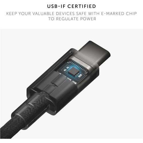 Native Union Type-C Belt Cable Pro - 240W USB-C to USB-C 8ft Ultra-Strong Charging Cable with Leather Strap Compatible with iPhone Air, 17 Pro Max, MacBook Pro 14/16 M4, Air 15 M3 (Zebra)