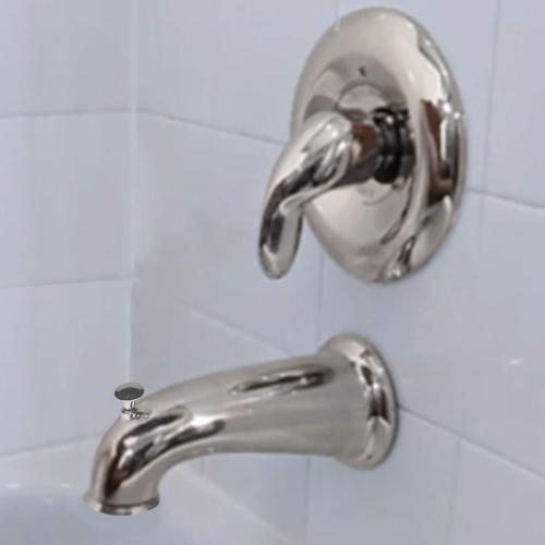 DANCO Decorative Bathtub Faucet Spout with Pull Up Diverter | 6 Inch Length | Brushed Nickel Finish (10316)