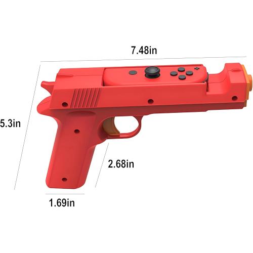 GAMSURFING Shooting Game Gun for Switch/Switch OLED Controller[2 Pack],Game Gun Hand Grip Motion Controller Shooting Games,for Nintendo Switch Shooter Hunting Games（No Motion Sensor）