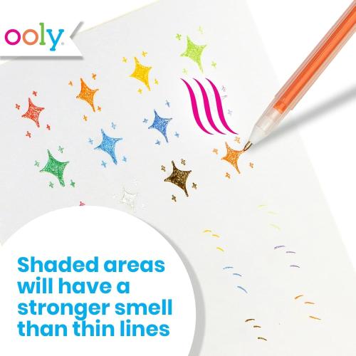Ooly Scented Yummy Yummy Glitter Gel Pens Set of 12-1.00mm NIB Scented Glitter Pens for Kids, Adults, Art and Stationery Set Back to School Supplies