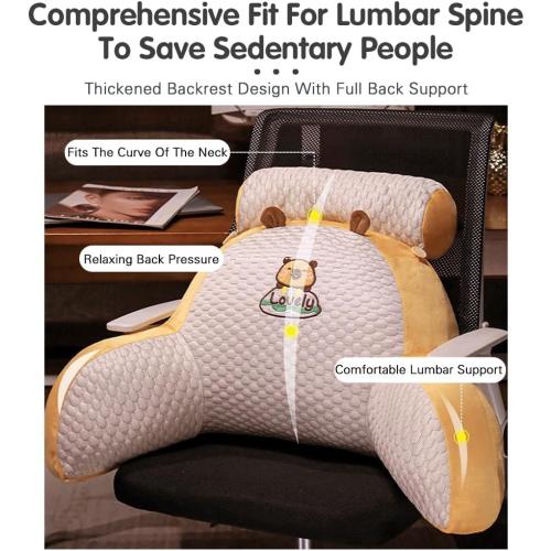 Color Blue Reading Pillow for Kid Or Adult Detachable Neck Roll with Arms Standard Bed Pillows Back Support Chair Pillow Bed Rest Pillow for Sitting in Bed Reading Watching TV