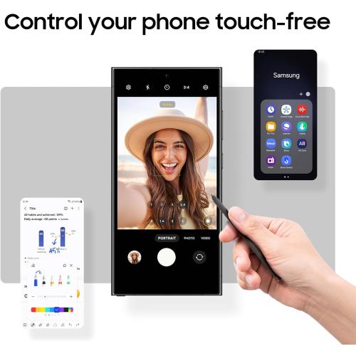 Galaxy S24 Ultra S Pen [WithBluetooth |4096 Pressure Sensor ] Replacement for Samsung Galaxy S24 Ultra 5G All Versions Touch Stylus Pen with 5xTips/Nibs (Black)