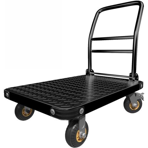 Heavy Duty Platform Truck 2000 lbs Capacity, 36x24 Moving Flatbed Cart with Wheels and Handle, Utility Push Carts for Luggage Moving, Industry, Restaurant, Collage