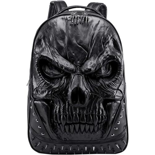 Berchirly 3D Pu Leather Skull Backpacks Men Large Capacity Laptop Bagpack Designer Casual Bookbag Travel outdoor Bags
