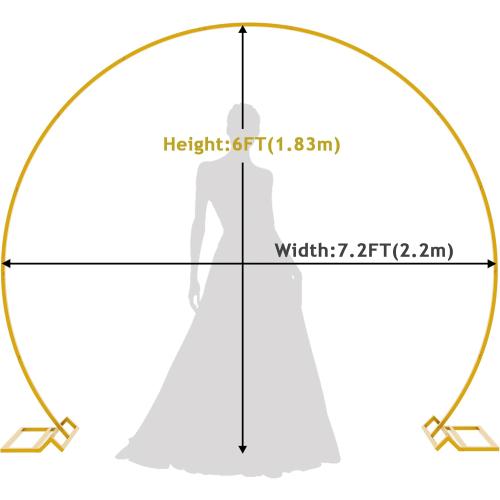 Fomcet 7.2FT Round Backdrop Stand Gold Metal Circle Balloon Arch Frame Large Wedding Arch Stand for Birthday Party Anniversary Valentine Wedding Ceremony Decorations