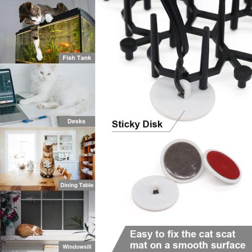 Color White Size 6x8 Ley's 24 Pack Cat Deterrent Mat, 6 x 8 in Scat Mat with Spikes, Keep Cats Away from Plants, Indoor Furniture & Outdoor Garden Fence – Pet Repellent Barrier