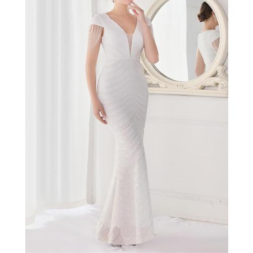 Size XXL houstil Formal Dresses for Women Sequin 1920s Full Length Evening Party Gown Great Gatsby Cocktail Wedding Dress